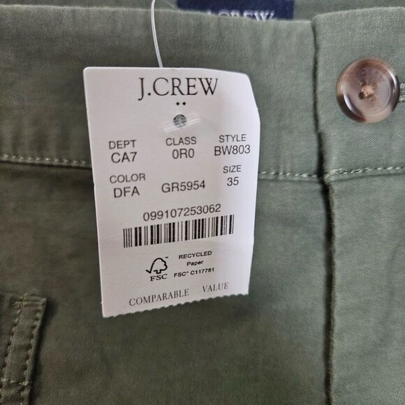 J Crew Lizzie high-rise patch-pocket wide-leg pant Army Green NWT 35 - Picture 4 of 4